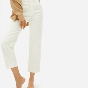 Women's White Jeans-Everlane Straight Leg Crop